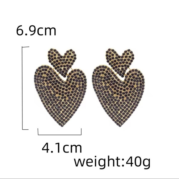 Anthropologie GREEN HEART CRYSTAL DROP EARRINGS - Picture 6 of 13